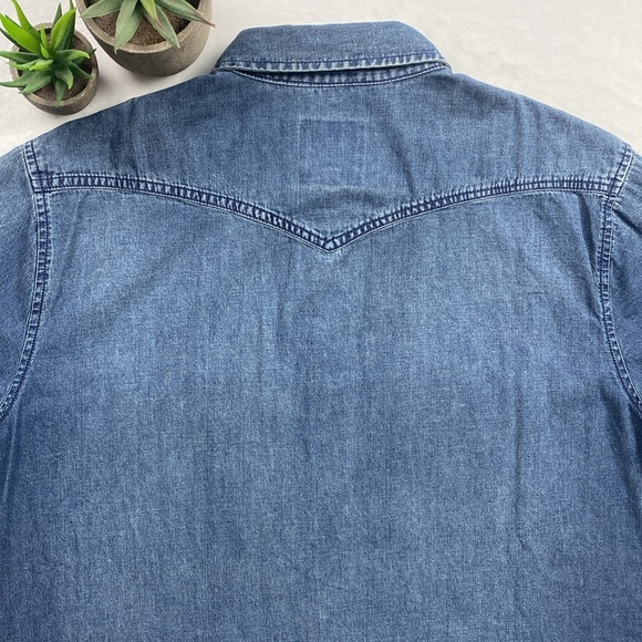 Fundamental Coast Denim Short Sleeve Button Up (Blue) - Picture 6 of 16